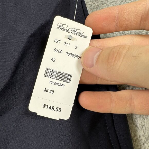 Brooks Brothers Pants Men’s 36x30 Explorer Madison Navy Blue Wool Stretch - Picture 3 of 13